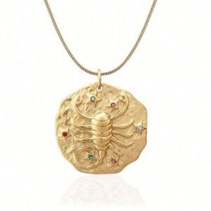 ✨2 for $25✨ Scorpio Zodiac Pendant Necklace ♏️ Gold-tone Stainless Steel 🌟